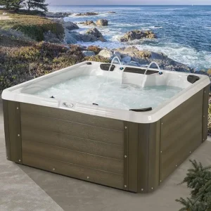 Aqualife Edgewater® Outdoor Hot Tub, Fit 6 Adults, 28 Massaging Jets, Cover Included, Ice Bucket Feature, Plug into Any Standard Outlet, Made in USA