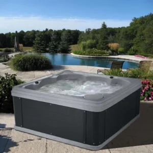Inland 6 Person Indoor Outdoor Hot Tub, Plug & Play Spa, 24 Jets, LED Lighting System, Insulated Spa Cover, Made in USA, Aqualife by Strong Spas