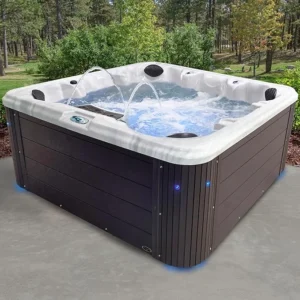Insight Outdoor Hot Tub, 7-Person 34-Jet, 86-Port Non-Lounger Acrylic Spas with Ice Bucket by Aqualife by Strong Spas