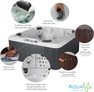 Annapolis Hot Tub, 6-Person 2-Pump Acrylic Lounger Spa, Outdoor Hot Tub, Aqualife by Strong Spas
