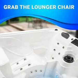 Aqualife Edgewater® Outdoor Hot Tub, Fit 6 Adults, 28 Massaging Jets, Cover Included, Ice Bucket Feature, Plug into Any Standard Outlet, Made in USA