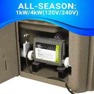 AquaLife Outback™ 5-6 Person 20-Jet Non-Lounger Hot Tub with LED Lighting and Insulated Cover