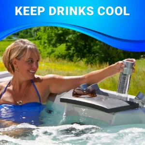 Aqualife Edgewater® Outdoor Hot Tub, Fit 6 Adults, 28 Massaging Jets, Cover Included, Ice Bucket Feature, Plug into Any Standard Outlet, Made in USA