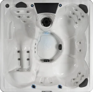 Aqualife Edgewater® Outdoor Hot Tub, Fit 6 Adults, 28 Massaging Jets, Cover Included, Ice Bucket Feature, Plug into Any Standard Outlet, Made in USA