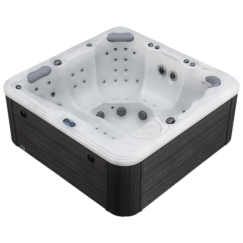 Destination Outdoor Hot Tub, 5-Person 59-Jet 80-Port 4-Pump Lounger Spa with Waterfall Arch and Bluetooth Stereo by Aqualife by Strong Spas
