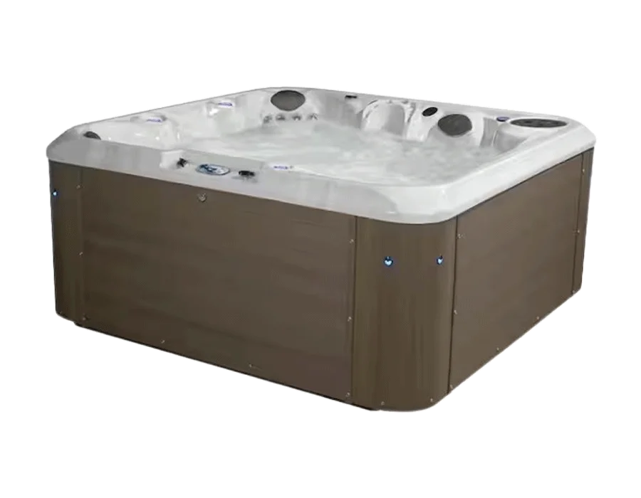 Amplified 6-Person 100-Jet 240-Volt Double-Lounger Hot Tub with Bluetooth Stereo and 3 Pumps