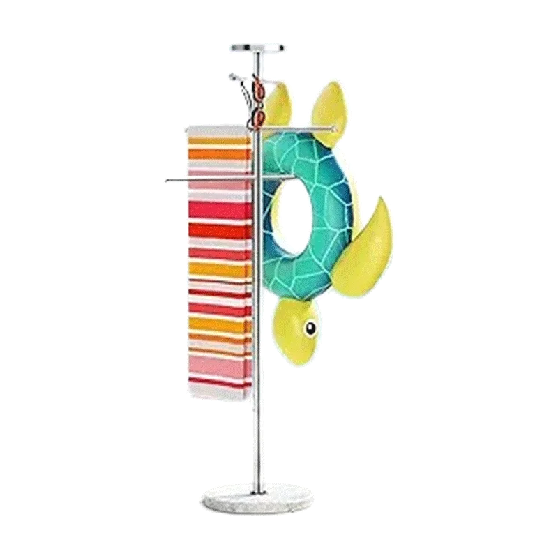 KES Outdoor Towel Rack: Adjustable 3 Arms with Storage Tray