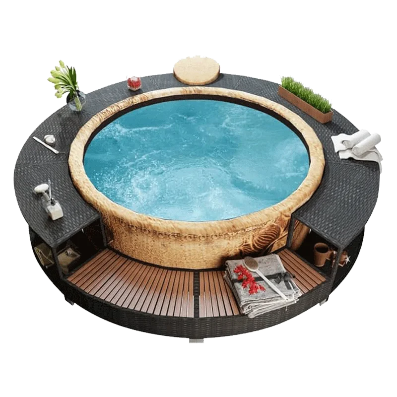 GOLINPEILO Inflatable Round Hot Tub Spa Step: Patio Indoor Outdoor Use