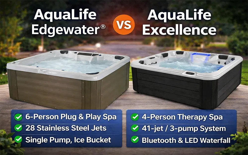 AquaLife Edgewater Hot Tub vs Excellence Hot Tub